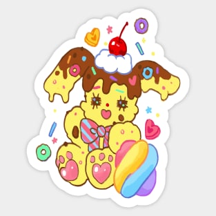 bunny cake cutest fluffy baby bunny lovers Sticker